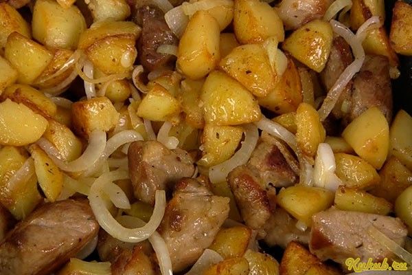 картофель, запеченный, свинина