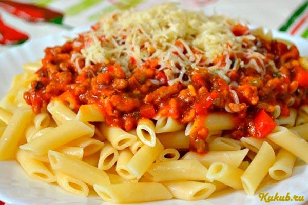 спагетти, соусе, болоньезе