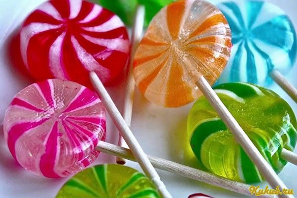 апельсиновые, карамельки, палочке