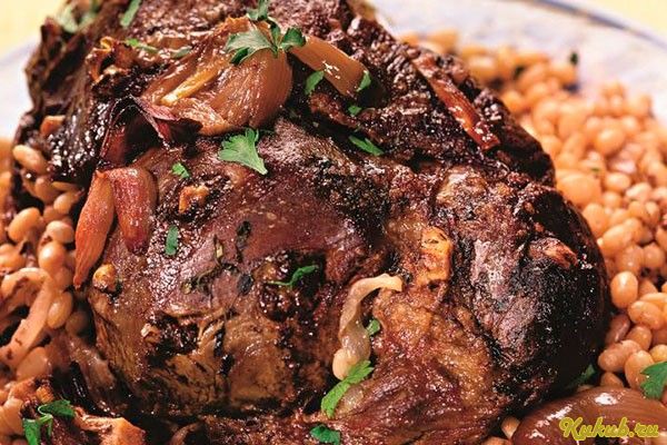 баранья, нога, запеченная, жир, маринад