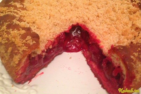 блинный, торт, творог, вишня