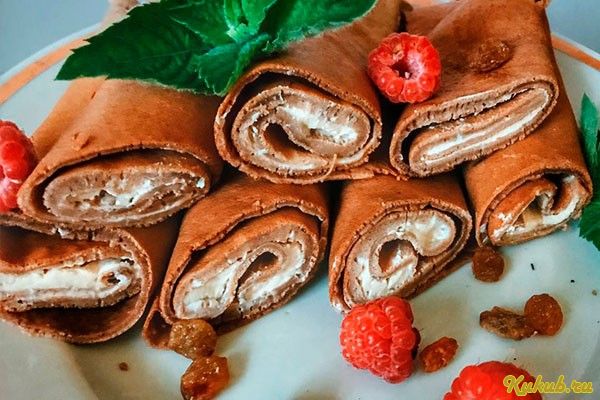 блины, шоколадные, начинкой блины, шоколадные, начинкой