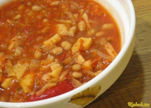 борщ, фасолью, капуста