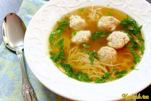 бульон, фрикадельками