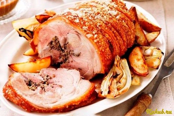 буженина, свинины, яблоками, свинина