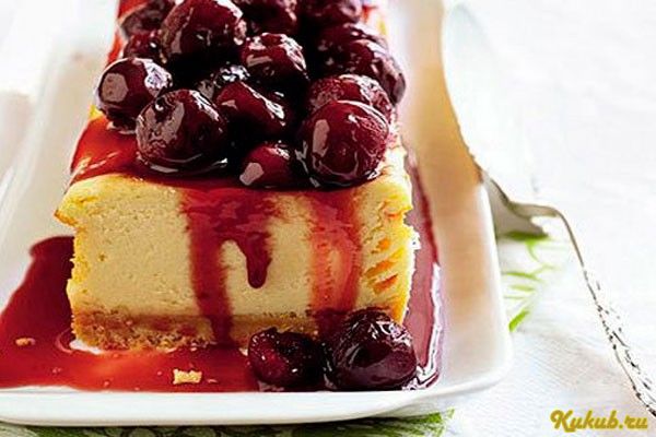 чизкейк, консервированной, вишней, вишня