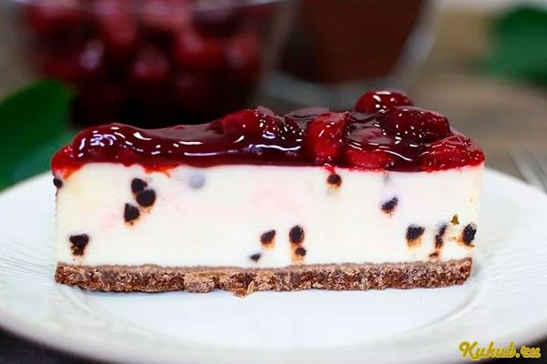 чизкейк, шоколадом, вишня
