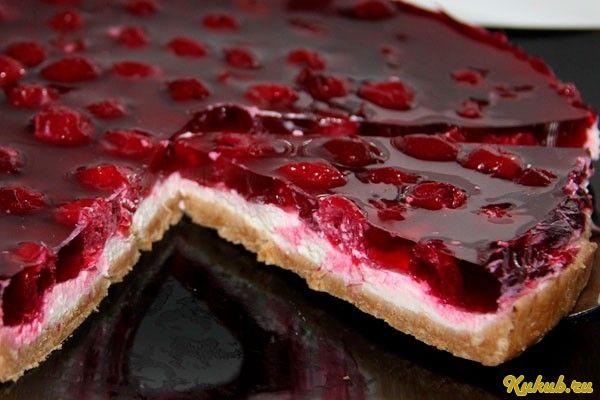 чизкейк, вишневым, творог, жир, вишня