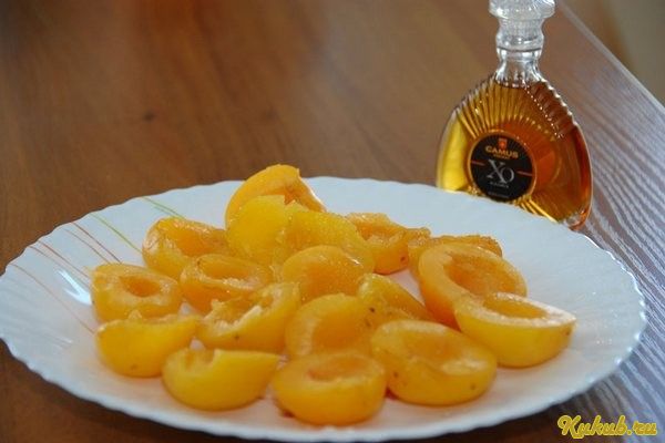 десерт, пьяные, абрикосы