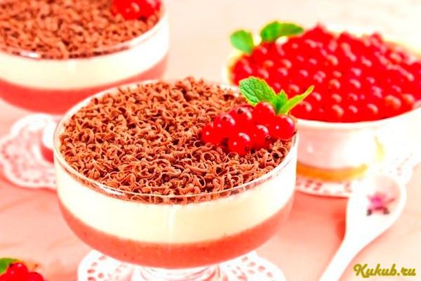 десерт-желе, красной