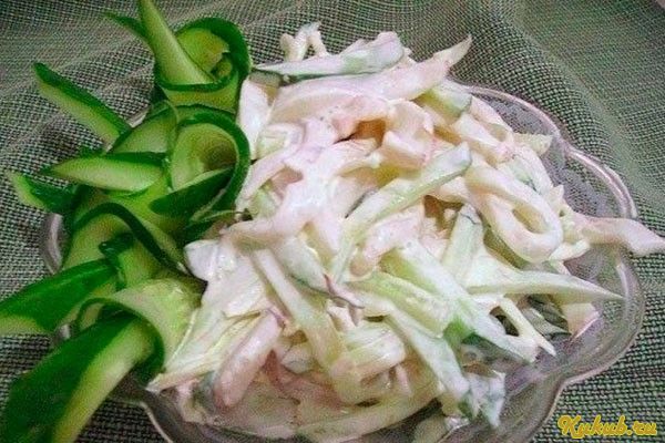 диетический, салат, кальмаров диетический, салат, кальмаров