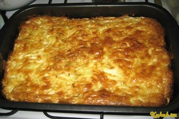 домашний, пирог, капустой, капуста