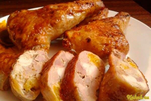 фаршированные, куриные, ножки, свинина