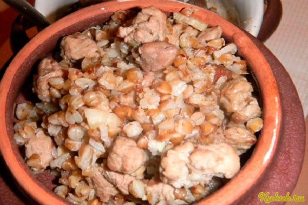 гречневая, каша, свининой, свинина