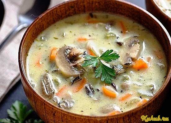 грибной, сливочный, рисом