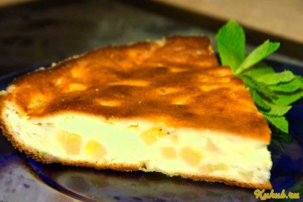 яблочно-банановая, творожная, запеканка, творог