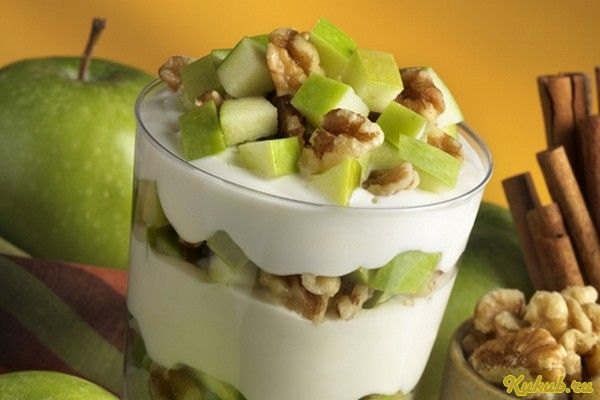 яблочный, парфе, мюсли