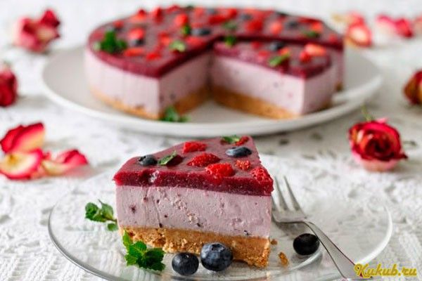 ягодный, чизкейк, духовке, творог