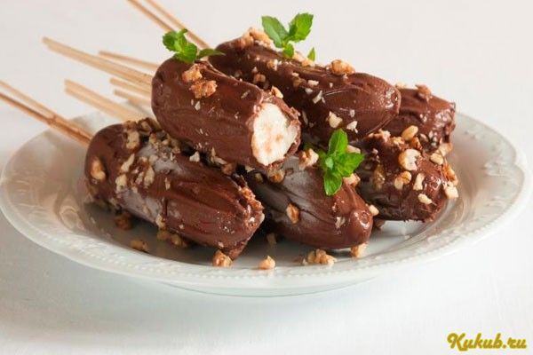 эскимо, банана, шоколаде