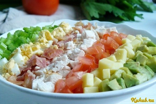 классический, кобб-салат, бекон
