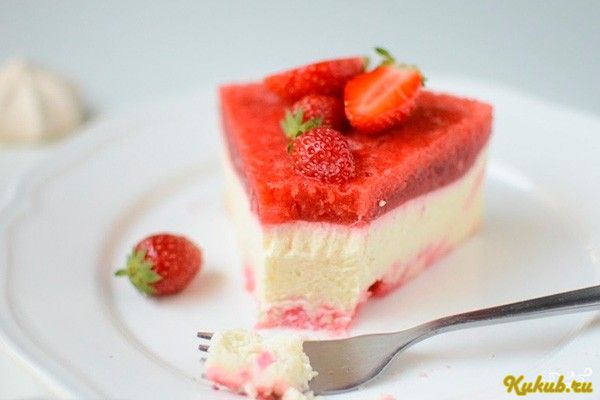 клубничный, чизкейк клубничный, чизкейк
