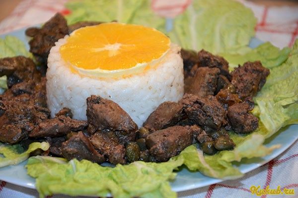куриная, печень, каперсами