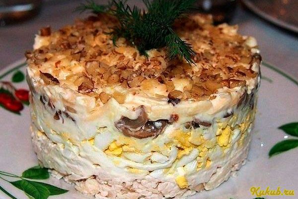 куриный, салат, шампиньонами куриный, салат, шампиньонами