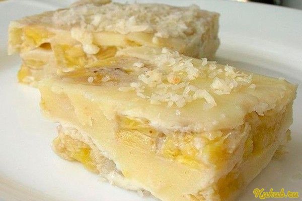 легкий, банановый, пудинг