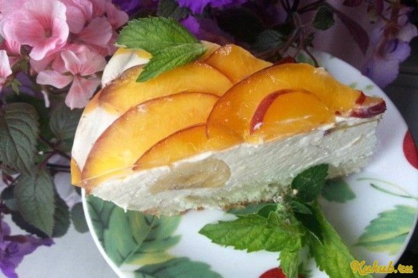 легкий, бланманже, фруктами, творог, киви