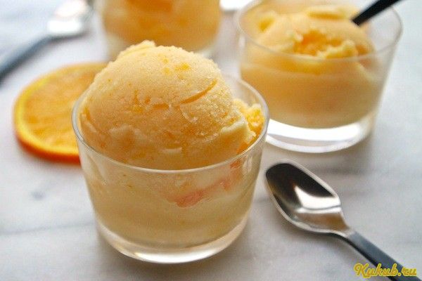 мандариновое, мороженое, молоке