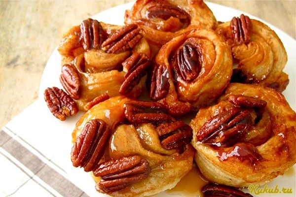 медовые, булочки, орехами, жир