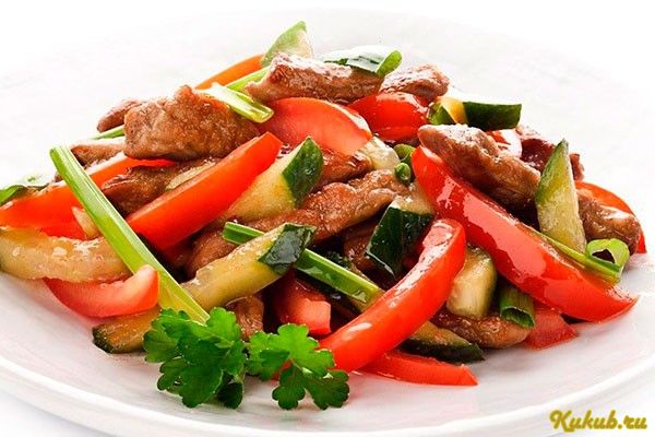 мясной, салат мясной, салат