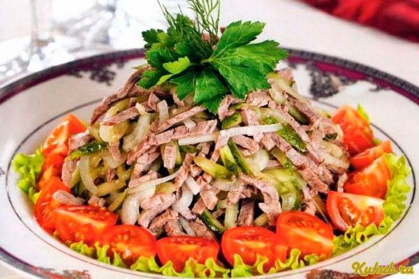 мясной, салат, маринад