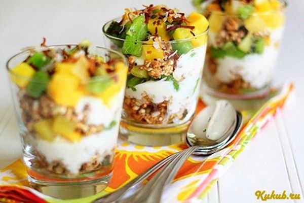 нежное, парфе, ананасом, киви