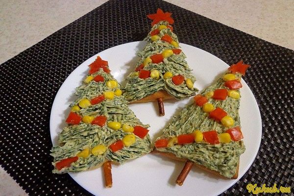 новогодние, бутерброды