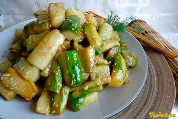 огурцы, чесноком, по-корейски
