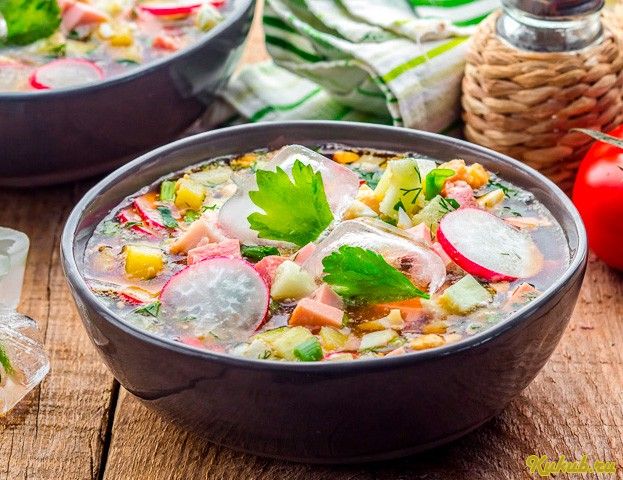 окрошка, редисом, квасе