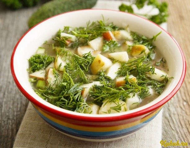 окрошка, репой, малосольными