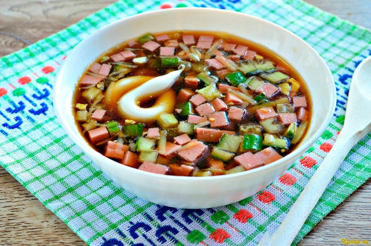 окрошка, вареной, колбасой окрошка, вареной, колбасой