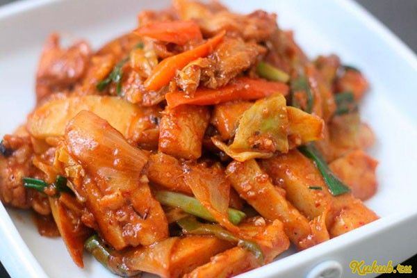 острая, курица, болгарским