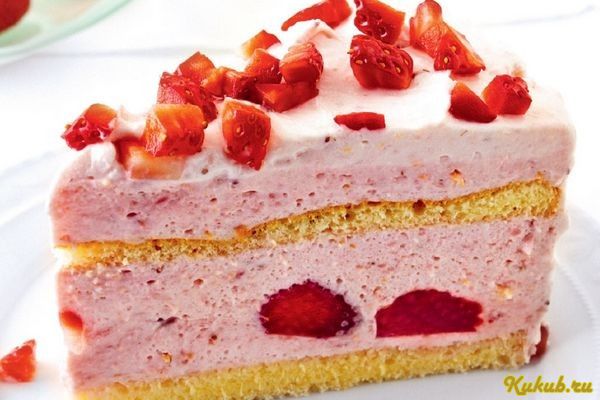 песочный, торт, творог, вишня