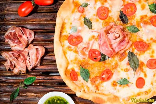 пицца, беконом, бекон