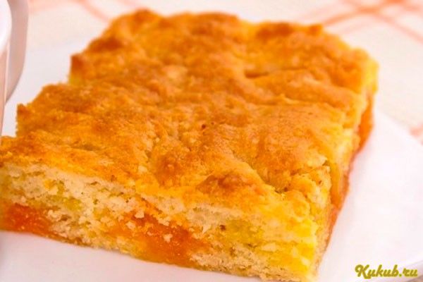 пирог, апельсиновом, мармеладе