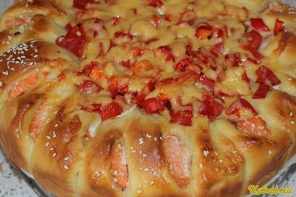 пирог, семгой