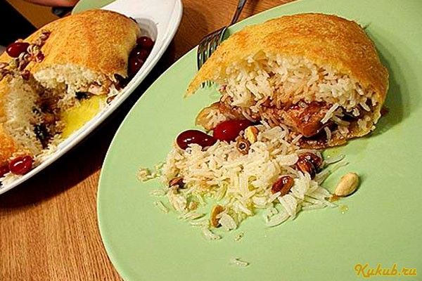 плов, курицей, сухофруктами