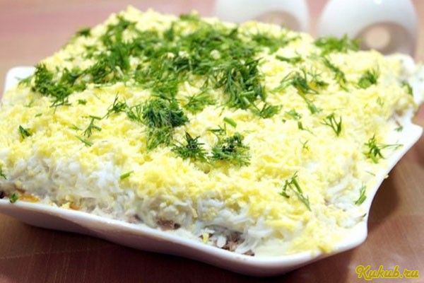 несложный, слоеный, салат несложный, слоеный, салат