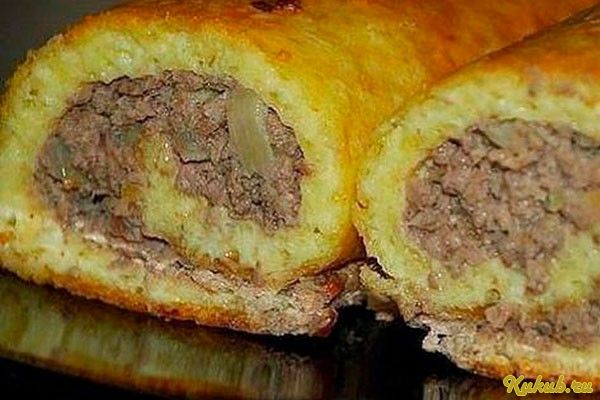 рулет, сырного, теста, свинина рулет, сырного, теста, свинина