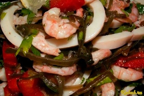 салат, балерина, креветками, капуста