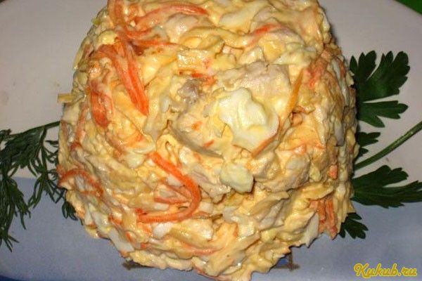 салат, bonito, куриным