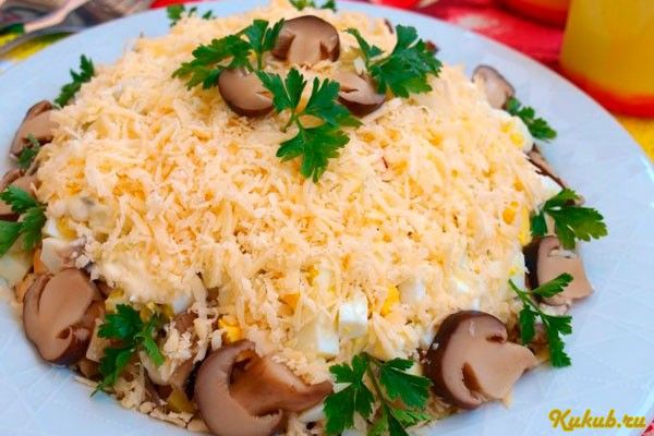 салат, цыпленок, грибами салат, цыпленок, грибами